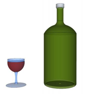 红酒绿瓶玻璃杯SU模型下载_sketchup草图大师SKP模型