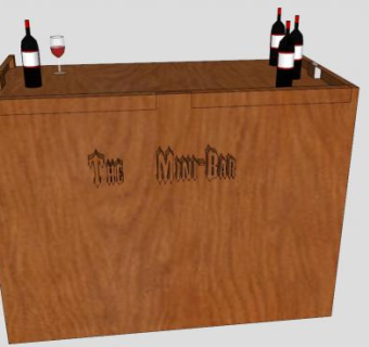 红酒迷你吧台SU模型下载_sketchup草图大师SKP模型