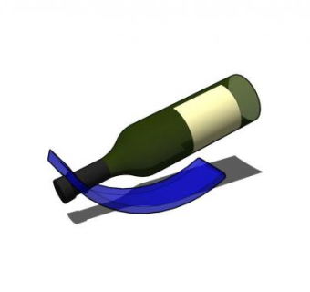 酒瓶蓝色玻璃托SU模型下载_sketchup草图大师SKP模型