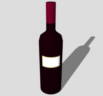 红酒酒瓶标签SU模型下载_sketchup草图大师SKP模型