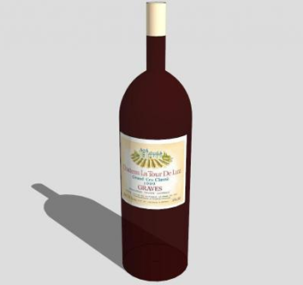 托盘上的酒瓶与酒杯SU模型下载_sketchup草图大师SKP模型
