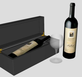 托布雷酒园老藤红葡萄酒SU模型下载_sketchup草图大师SKP模型