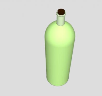 软木塞绿色酒瓶SU模型下载_sketchup草图大师SKP模型