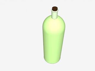 软木塞绿色酒瓶SU模型下载_sketchup草图大师SKP模型