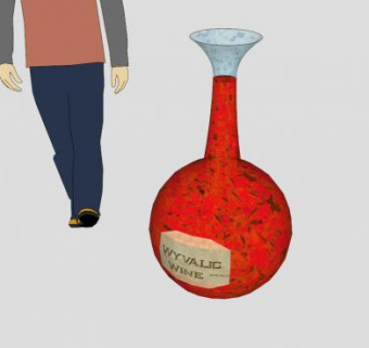透明纹理红酒瓶SU模型下载_sketchup草图大师SKP模型
