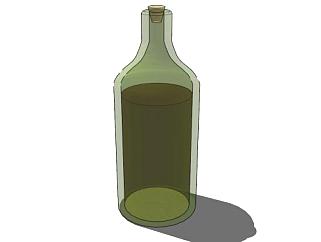 绿色酒瓶软木塞SU模型下载_sketchup草图大师SKP模型