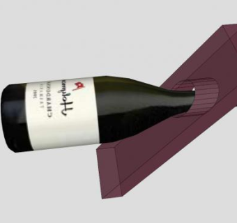 紫色酒架酒瓶SU模型下载_sketchup草图大师SKP模型
