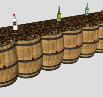 酒柜台SU模型下载_sketchup草图大师SKP模型