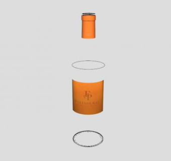 橙色酒瓶SU模型下载_sketchup草图大师SKP模型