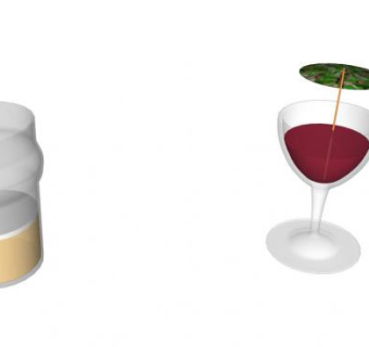 红白酒杯SU模型下载_sketchup草图大师SKP模型