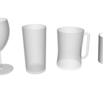 多款玻璃杯SU模型下载_sketchup草图大师SKP模型