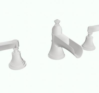 白色抛光镀铬水龙头SU模型下载_sketchup草图大师SKP模型