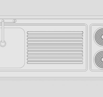 豪华组合厨房器具SU模型下载_sketchup草图大师SKP模型