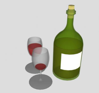 红酒酒杯酒水SU模型下载_sketchup草图大师SKP模型