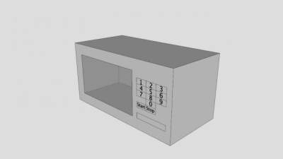 现代白色微波SU模型下载_sketchup草图大师SKP模型