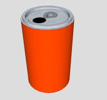 橙色易拉罐SU模型下载_sketchup草图大师SKP模型