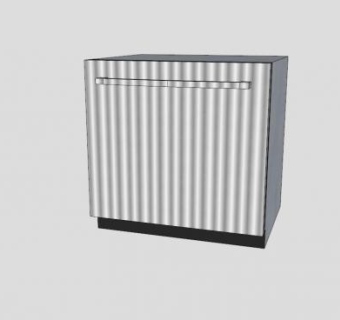 不锈钢厨房洗碗机SU模型下载_sketchup草图大师SKP模型