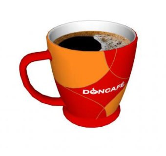 红色杯子中的咖啡SU模型下载_sketchup草图大师SKP模型