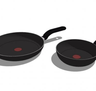 厨房不粘煎锅器具SU模型下载_sketchup草图大师SKP模型