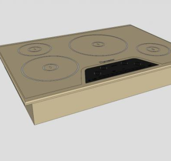 金色热马达感应炉灶SU模型下载_sketchup草图大师SKP模型