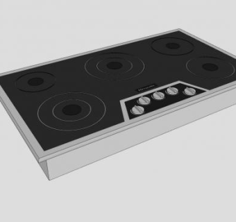 黑色感应电灶台胶SU模型下载_sketchup草图大师SKP模型