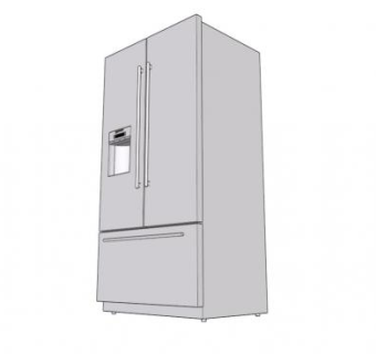 博世制冷冰箱SU模型下载_sketchup草图大师SKP模型