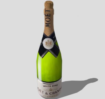 低多边形酒瓶SU模型下载_sketchup草图大师SKP模型