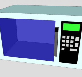 标准厨房微波炉SU模型下载_sketchup草图大师SKP模型