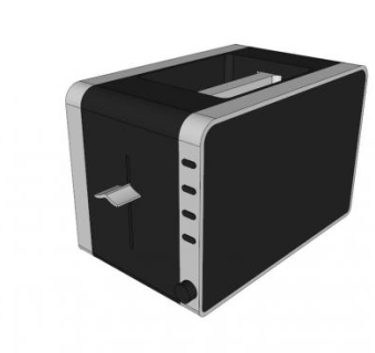 黑色烤面包机SU模型下载_sketchup草图大师SKP模型