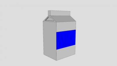 牛奶盒SU模型下载_sketchup草图大师SKP模型