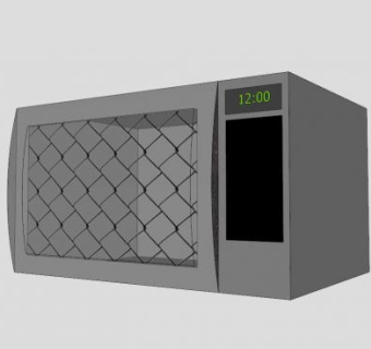 厨房灰色微波炉SU模型下载_sketchup草图大师SKP模型