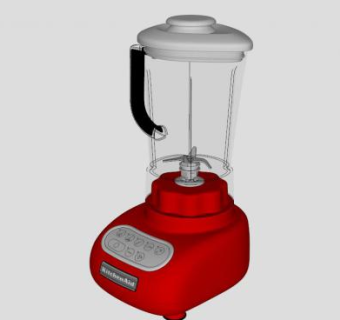 厨房红色搅拌机清理SU模型下载_sketchup草图大师SKP模型
