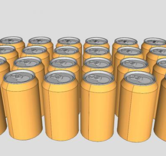 24罐橙汁汽水罐SU模型下载_sketchup草图大师SKP模型