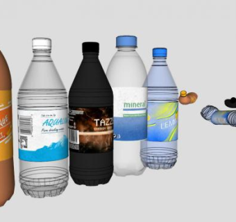 饮料瓶组合SU模型下载_sketchup草图大师SKP模型