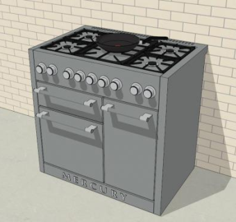 水星厨房炉灶SU模型下载_sketchup草图大师SKP模型