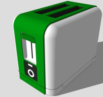 复古绿色烤面包机SU模型下载_sketchup草图大师SKP模型