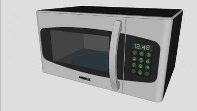 现代数字微波炉SU模型下载_sketchup草图大师SKP模型