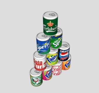 罐装饮料SU模型下载_sketchup草图大师SKP模型