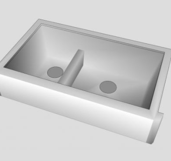 低多边形厨房水槽SU模型下载_sketchup草图大师SKP模型