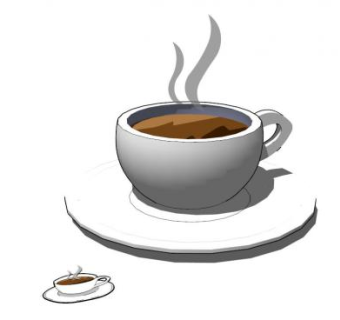白色咖啡杯和底盘SU模型下载_sketchup草图大师SKP模型