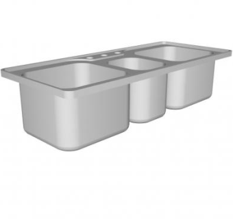 厨房水槽三口SU模型下载_sketchup草图大师SKP模型