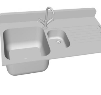 厨房不锈钢水槽组合SU模型下载_sketchup草图大师SKP模型