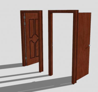 卧房木门SU模型下载_sketchup草图大师SKP模型