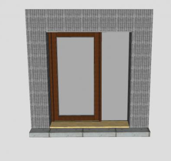 木框玻璃门SU模型下载_sketchup草图大师SKP模型