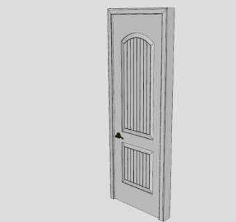 白色卧房门SU模型下载_sketchup草图大师SKP模型
