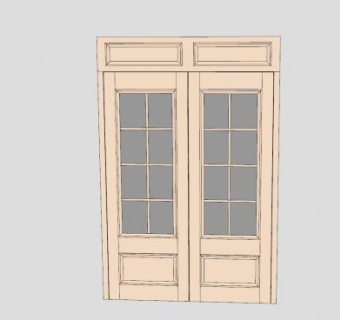 双扇门SU模型下载_sketchup草图大师SKP模型