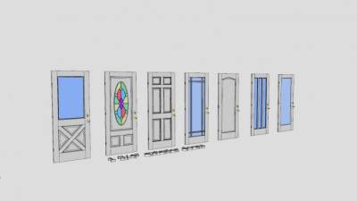 外观门SU模型下载_sketchup草图大师SKP模型