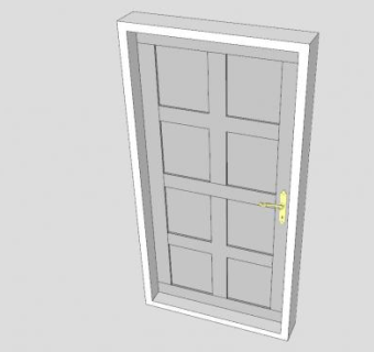 白色内门SU模型下载_sketchup草图大师SKP模型