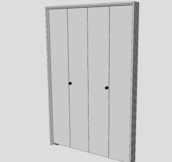 中分双折门SU模型下载_sketchup草图大师SKP模型