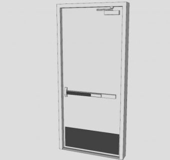 金属钢质门SU模型下载_sketchup草图大师SKP模型
